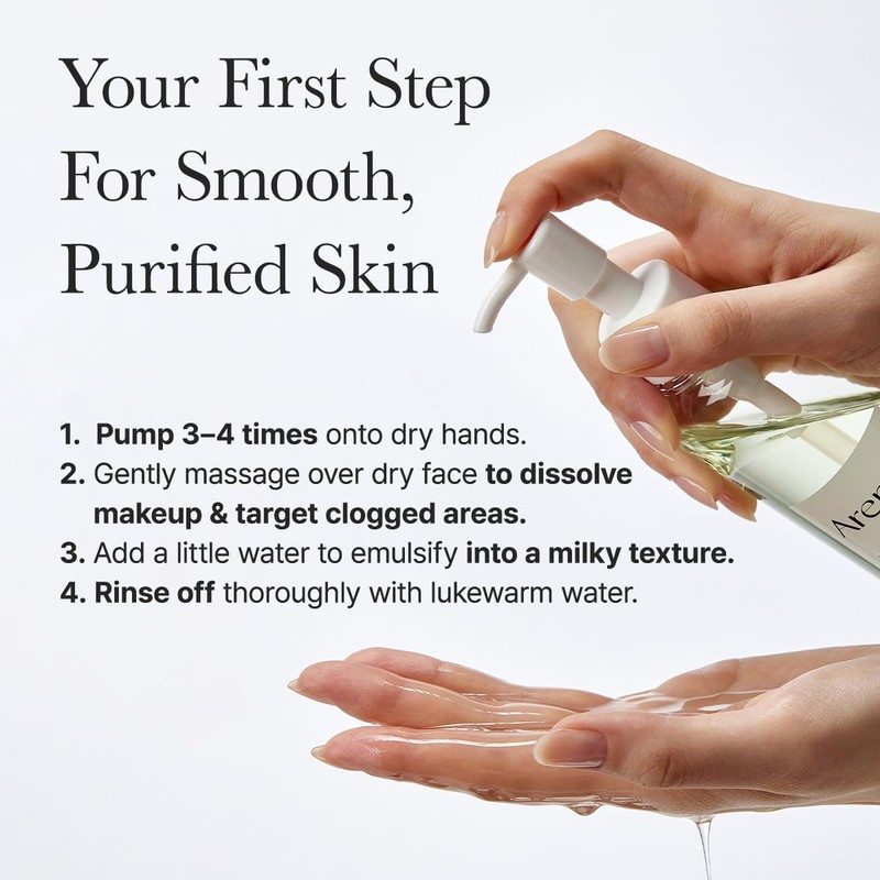 ARENCIA Pore Melt Mochi Makeup-Removing Cleansing Oil, Non-Comedogenic, Rice Amino