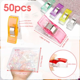 50Pcs Sewing Clips,Sewing Clips For Fabric,Fabric Clips,Sewing Accessories,Quilting Accessories,Plastic Clips,Sewing Accessories Dressmaking,Mini Clips,Sewing Gadgets,Sewing Supplies,Fabric Pins