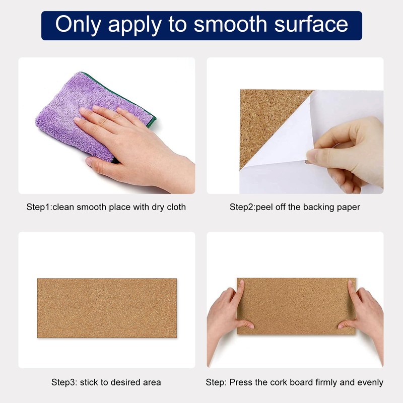 NACHLYNN Cork Board 6 Pack 17 x 8 Square Bulletin