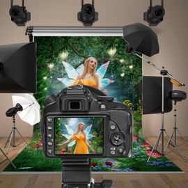 Baocicco 3x5ft Fairy Tale Forest Backdrop Fairy Tale Backdrop Photography Background Cartoon Dreamlike Forest Backdrop Flowers Tree Vine Spring Garden Backdrops Baby Girls Portraits Photo Studio Props