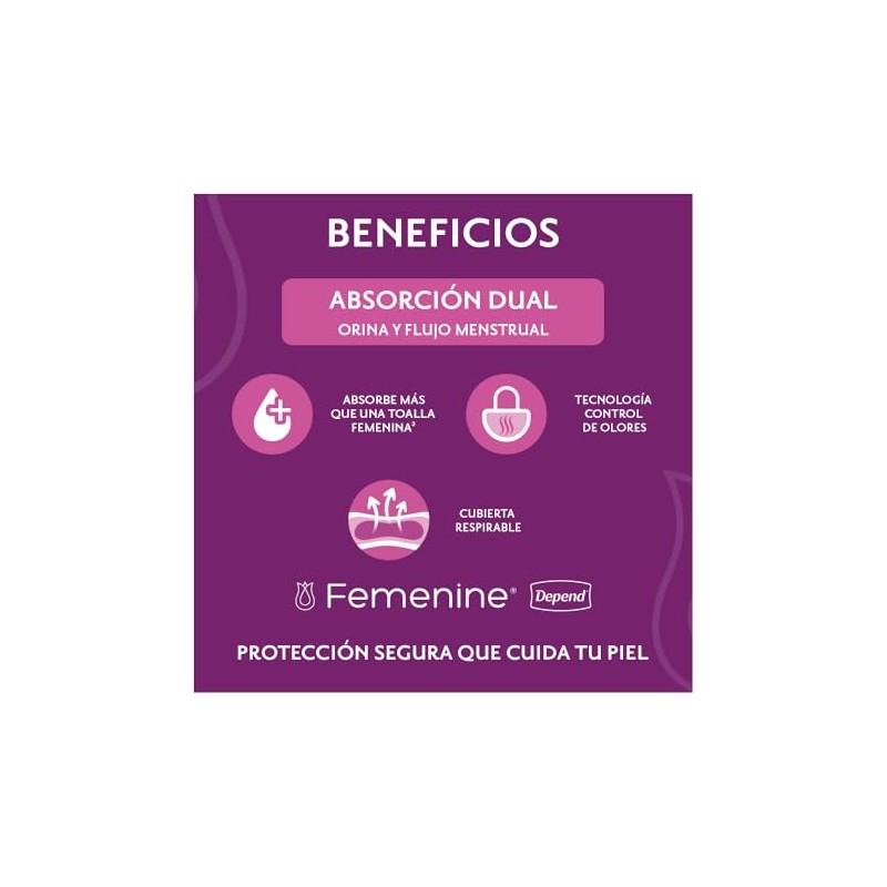 Depend Toallas para Incontinencia Regular, Goteo Moderado, Absorción Dual, 10