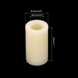 PATIKIL Round Spacer Washer Set, 50 Pcs 8.2mm ID, 14mm OD, 25mm Length Plastic Standoff for M8 Screws