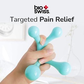 BioSwiss Masajeadores de mano de tejido profundo de espalda – Herramientas de masaje manual para cuello y espalda – Palma de mano cuerpo completo 4 pa