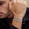 Yoosteel Silver Stackable Bracelets Stack for Men Non Tarnish