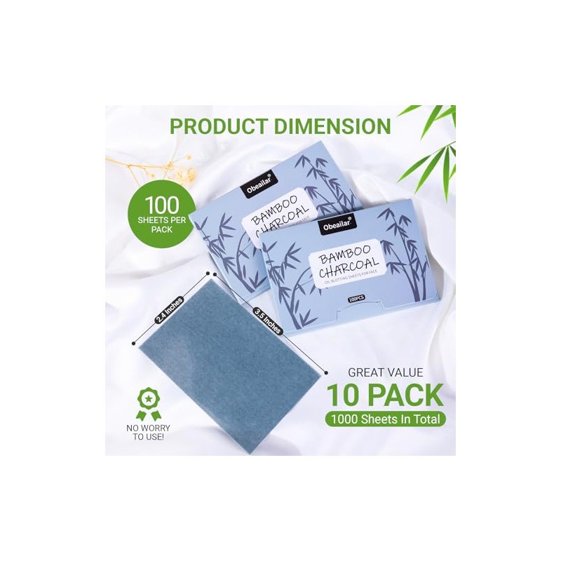 Oil Blotting Sheets - 1000 Sheets for Oily Skin Control