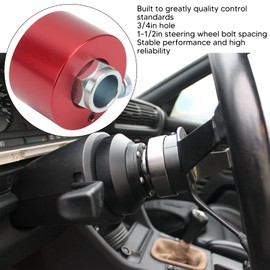 Aramox 3/4in Shaft Steering Wheel Quick Release Disconnect Hub with Push Button Steering Wheel Quick Release Adapter for 3 Hole Steering Wheel (Red)