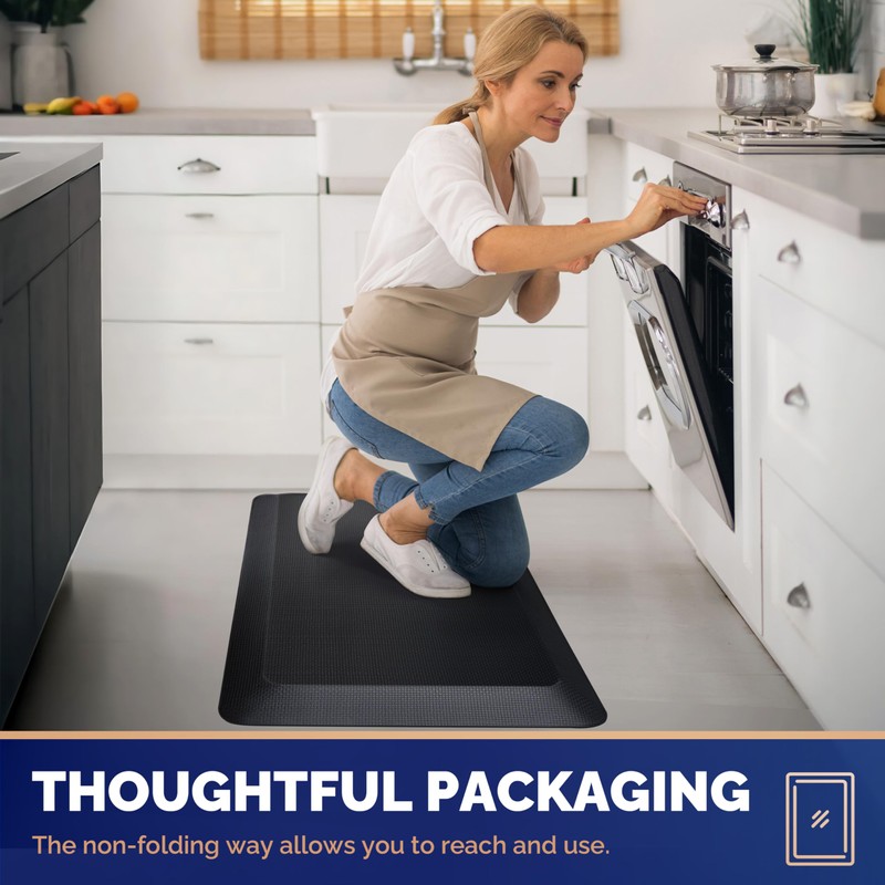 FEATOL 2 Packs Anti Fatigue Mat for Kitchen Floor Thick