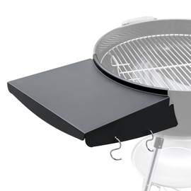 Upgraded Grill Table Shelf for Kettle Grills 22 Inch, Side Table Shelf Replaces Weber Master Touch & Original Charcoal Grill, Grill Accessories for Weber Kettle, Outdoor Steel BBQ Table Shelf