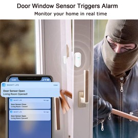 4 Pack WiFi Door Window Sensor Detector: Wireless Security Alarm Door Sensor, Tuya Door Open Contact Sensor, Compatible with Alexa,Google Home,Siri, Smart Door Sensors for Home Business Security