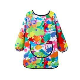 LunarCharm Colourful Children's Painting Apron for Ages 6-10 Girls Boys Ink Apron Waterproof Art Smock Adjustable Craft Apron for School Art Painting Crafting