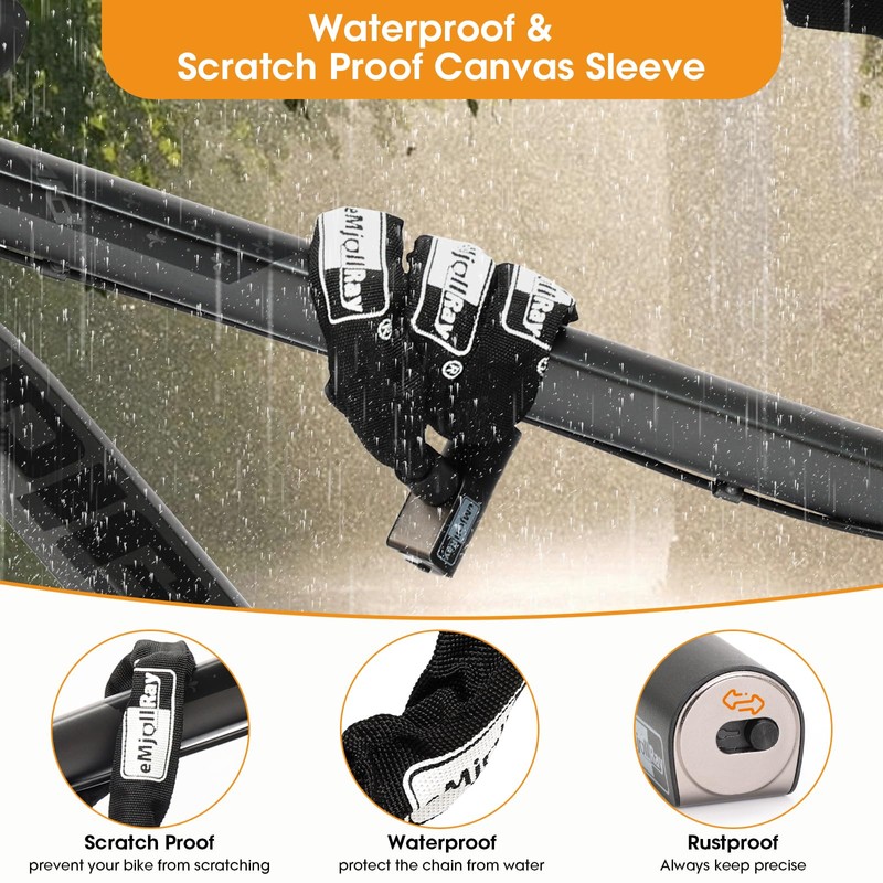 eMjollRay E-Scooter Lock,E-Scooter Chain Lock with 2 Keys,2.62 ft Heavy