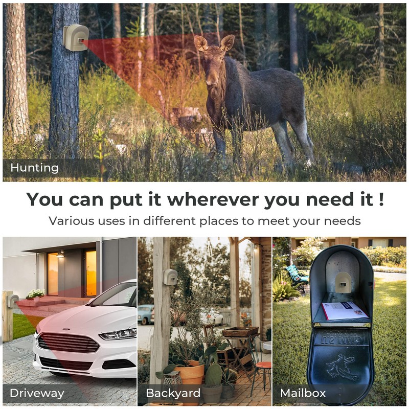1/2 Mile Hosmart Driveway Alarm Wireless Sensor System & Driveway