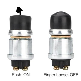Weasch Weasch 2Pack Push Button Starter Switch, 12V / 24V 50A, Waterproof Push Button Switch, for Car Marine Boat Truck Tractor Engine (2, Black)
