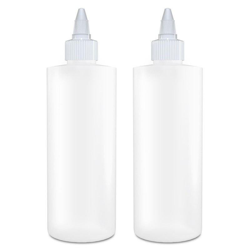 BRIGHTFROM Twist Top Applicator Bottles, Squeeze 8 OZ Empty Plastic