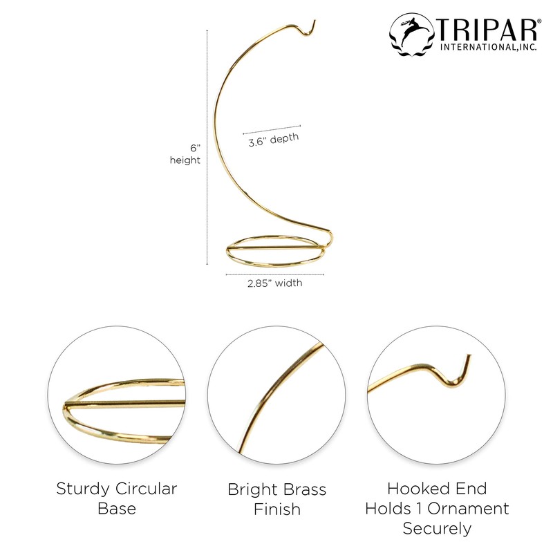 6" brass decorative ornament stand holder display