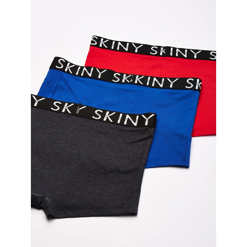 Skiny 71253 Boxer Corto 3Pack para Hombre, Azul Rey, Gris