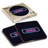 2 x Square Coasters - Neon Sign Design Hanna Name