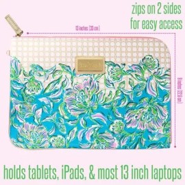 As shown Chic Padded Tech Sleeve with Accessory Pouch for Laptops and Tablets