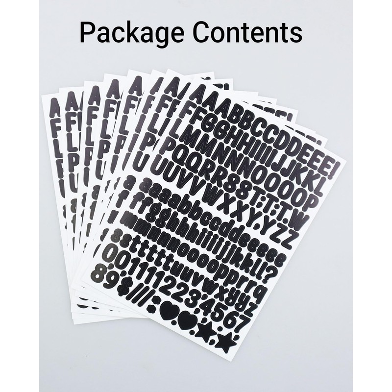 8 Sheets 0.5 Inch Small Vinyl Letter Sticker for Scrapbooking,
