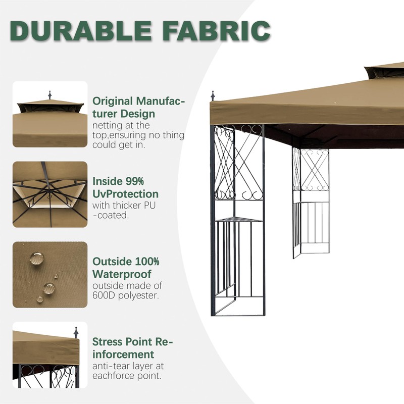 10x12ft Replacement Cover Compatible with Parlay L-GZ288PST-4H and 10' x