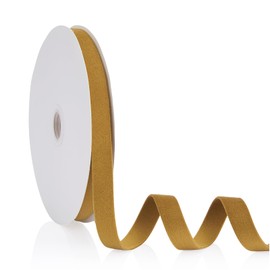 Cinta de terciopelo dorada envejecida de 5/8 pulgadas, cinta de terciopelo continua de doble cara de 20 yardas, uso para adornos de árbol de Navidad, envoltura de regalos, fabricación de lazos,