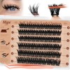 Preglued Eyelash, Higu clace Volume Pre Glued Cluster Lashes Mix