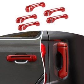 JOSHELA for Jeep JL Tailgate Door Handle Cover Trim Fit for Jeep Wrangler JL JLU 2018 up 4DR Red Exterior Accessories 5pcs