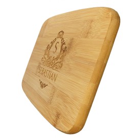 Chopping Board with Name - Wooden Board with Engraving - Breakfast Board as a Birthday Gift Idea - Kitchen Board with Desired Engraving - Crest