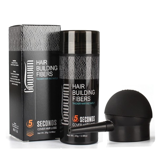 GOWWIM Hair Thickening Fibers 2-in-1 Kit Keratin Building Fibers, Spray