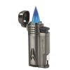 Lotus Defiant Quad Jet Flame Cigar Lighter with Punch - Gunmetal Satin - New