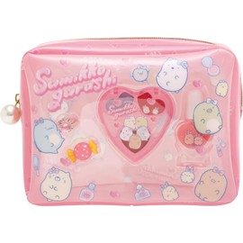San-X Sumikko Gurashi Sumikko Cosmetic Pouch, Pink, FE41301 (H x W x D): 4.7 x 6.3 x 2.4 inches (120 x 160 x 60 x 60 mm)