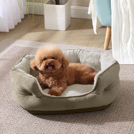 Arlee Cozy Orthopedic Memory Foam Dog Bed - Premium, Durable, Washable, and Easy to Clean Fabric, Pet Bed for Small and Medium Pets, Ultimate Comfort & Style, Oval - Cobblestone(S)