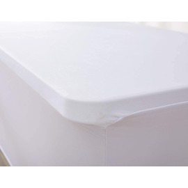Namvo Stretch Tablecloth, 4ft Rectangular Spandex Dinner Table Cloth Four-Way Tight Fitted Elastic Stretch Table Cover Tabletop Protector for Folding Table Wedding Bar Banquet Party