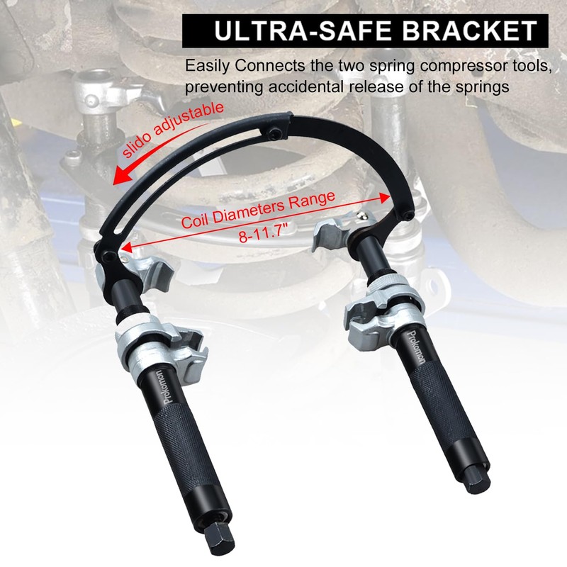 Prokomon Heavy Duty Coil Spring Compressor Tool; 3 Pieces Macpherson
