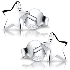 Materia SO-57 Small Stud Earrings Star Silver 925 Women's Girls Earrings Stud with Gift Box, Sterling Silver
