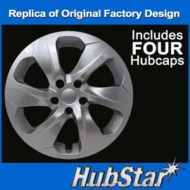 HubStar Hubcap Replacement for Toyota Rav4 2019-2024, 17-inch Wheel Cover, Silver, Set of 4
