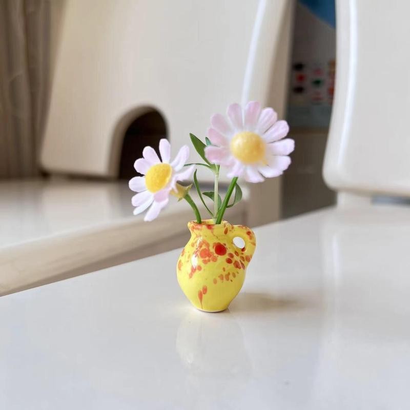 1/3 pcs Mini Ceramic Vase Fridge Magnet DIY Magnetic Decoration