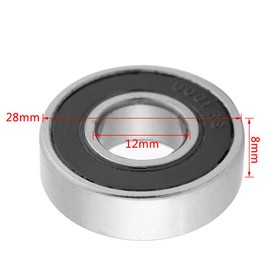 10 pieces ball bearings, 6001-2RS 12 x 28 x 8 mm deep groove ball bearings, double shielded ball bearings, rubber sealed, bearing steel, high-speed ball bearings