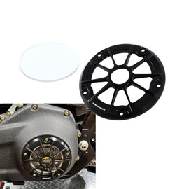 POWER JAMES Black Aluminum Visible Primary Cover Clutch Derby Cover with PC Acrylic Transparent Glass Fits for Harley Davidson 2019-24 Softail Street Bob Low Rider ST Fat Boy Bob Models (Fully Black)