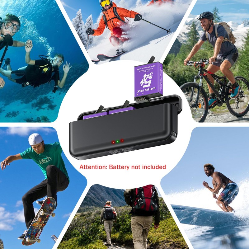 Palogreen Osmo Action 5 Pro Battery Charger for DJI Action