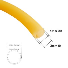 JoyTube Natural Latex Rubber Tubing,2mm(5/64") ID x 4mm(5/32") OD 1 Meter Surgical Tubing for Home Laboratory Hospital Speargun Band Slingshot Catapult Hose Tube
