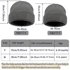 iNelihoo Baby Knitted Hat Infant Beanie Hat Nursery Hat Double Layer Knitted Hat Children Warm Soft Autumn Winter Hats for Baby Boys Girls 0-6 Years, black