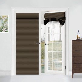 Muamar French Door Curtains, 30 X 80 Inch Blackout Window Shades for Glass Door, Thermal Insulated Tie Up Privacy Coverings, 1 Panel, Coffee