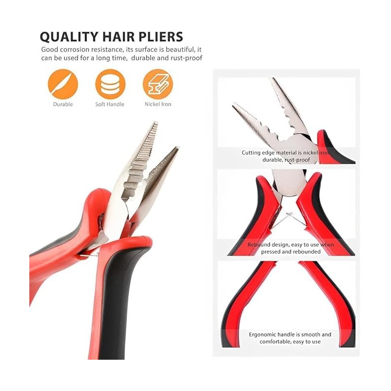 Mivanta 3 Hole Hair Pliers – Professional Hair Extension Pliers