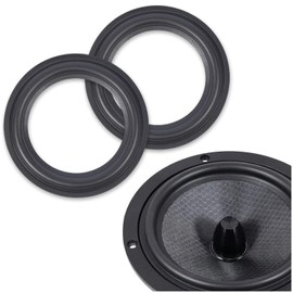Kalevel 2 Pcs 4 Inch Speaker Rings Box Accessory Edge Surround Ring Replacement Parts Components Rubber Subwoofer Surround for Speaker Repair or DIY