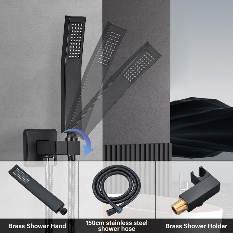 Ackwave Shower Faucet Matte Black Shower System with 8 Inches