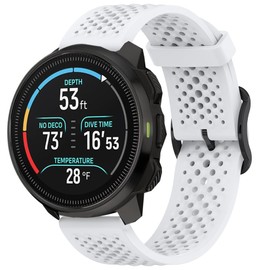 Compatible with SUUNTO OCEAN bands, 20mm, 22mm Silicone band with Metal Buckle Compatible with SUUNTO OCEAN, RACE, RACE S, VERTICAL, 9 PEAK, 9 PEAK PRO, 5 Peak, 3 Smartwatch (White, 22mm size band)