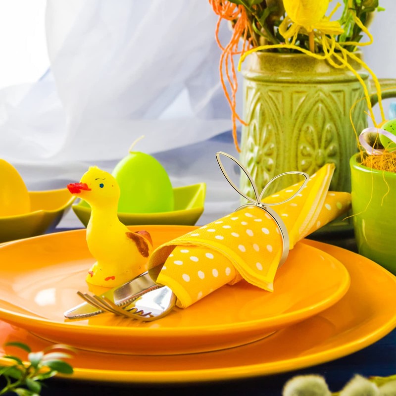Set of 6 Easter Napkin Rings Rabbit Napkin Rings Bunny