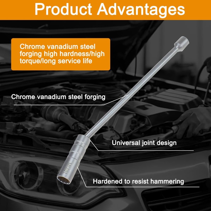 ASOFTY Spark Plug Wrench Set, 14 mm/16 mm, 3/8 Inch,