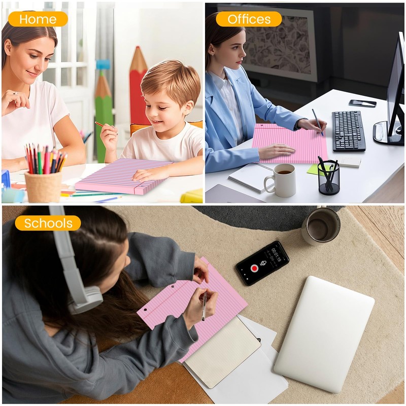 Pink Loose Leaf Paper 100 Sheets Colored Filler Paper 8